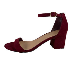 Bamboo Womens Highlight Sandal Heel Red Buckle Ankle Strap High Open Toe 10